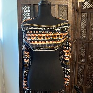 Colorful super cropped sweater